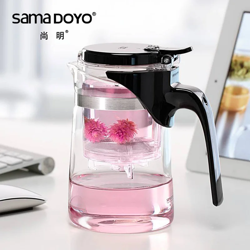 

[GRANDNESS] SAMA Samadoyo SAG-08 High Grade Gongfu Teapot & Mug 500ml Elegant Tea Sets Glass Teapot Art Tea Cup Glass Gongfu