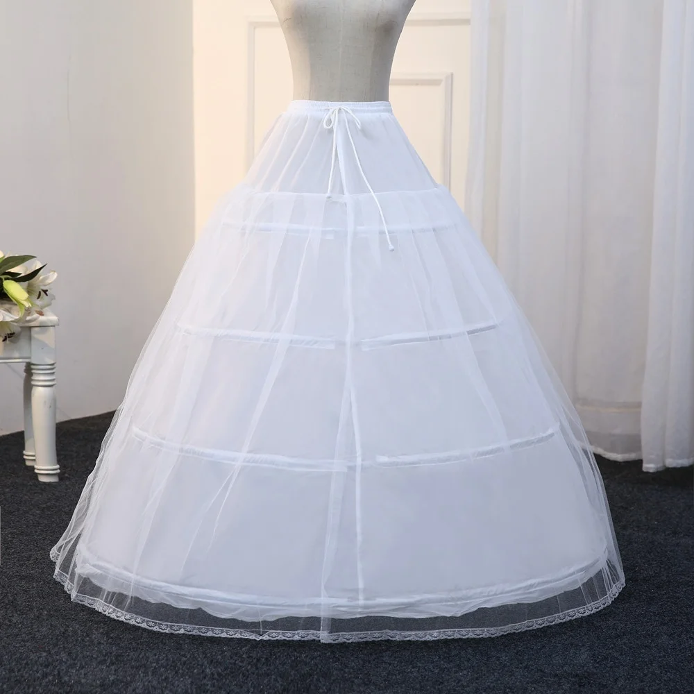 Big White 4 Hoop Wedding Bridal Gown Dress Petticoat Underskirt Crinoline Wedding Accessories hoop children kid dress slip petticoat wedding white petticoat crinoline jupon cerceau mariage underskirt