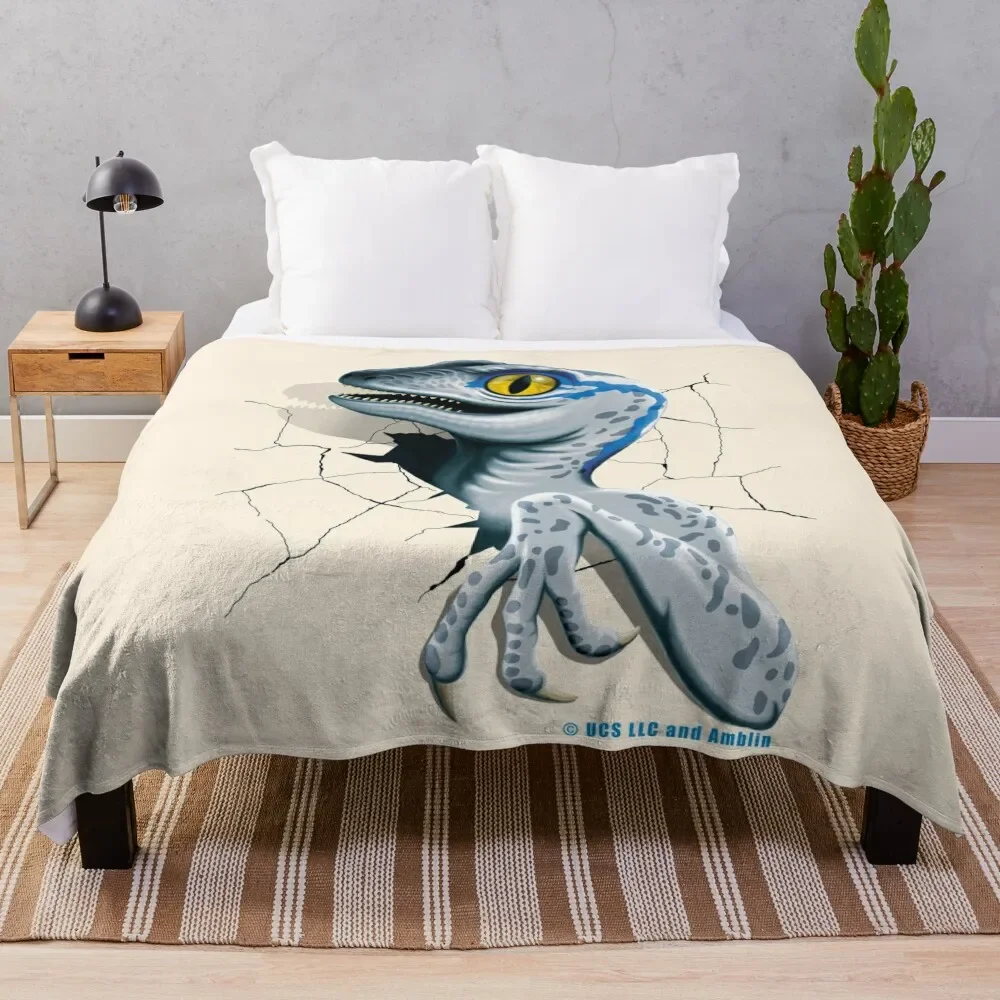 Jurassic World - Baby Blue Velociraptor Coperta Da Tiro Letti Invernali Sacco A Pelo Letti Decorativi Coperte