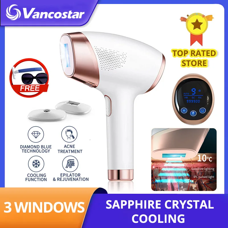 3 In1 Depilazione Laser 999900 Flash Ipl Epilatore Zaffiro Cool Ringiovanimento Trattamento Dell'Acne Depilazione Permanente Spedizione Gratuita