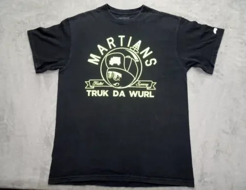 Trukfit Marzies Feelin Spacey T Shirt Hip Hop Lil Wayne Skate Large Black Maniche Lunghe O Corte