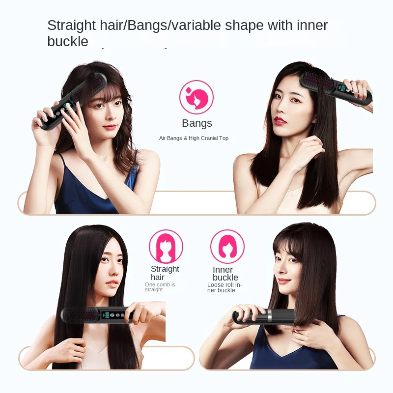 Minhairstraightener,negativeiondoesnot hurt hairUSBcharging wireless hair straightener tymohairstraightenerbrushhairstraightener