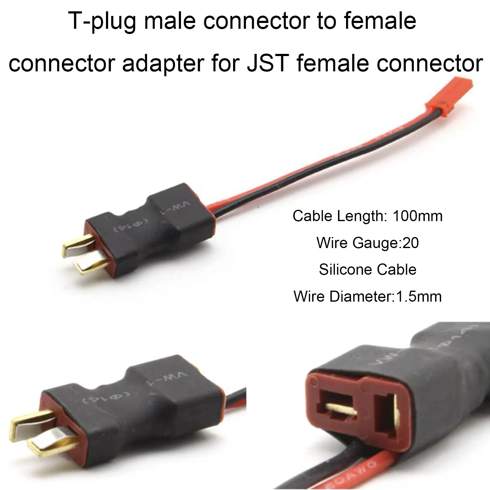 Câble adaptateur de batterie RC XT60 XT30 EC5, connecteur T-Plug JST, fil en Silicone, Extension 12/14/18/20awg pour pièces de Drone et voiture FPV – Image 3