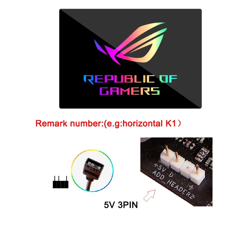 Placa de Luz de Vidro Temperado Rgb Nameplate Cover Rog Ssd Backplate Gabinete Gamers Personalizado Painel Aura Sync - Imagem 4