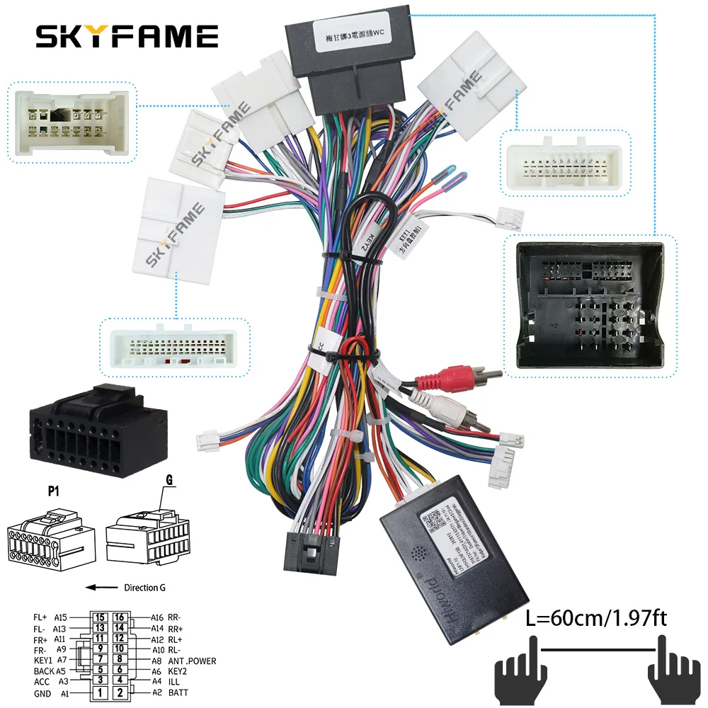 16Pin Car Wiring Harness Adapter Canbus Box Decoder For Renault Megane 3 Koleos Fluence SM3 LNF1.10 G-Renault-RZ-59 car wire cable adapter