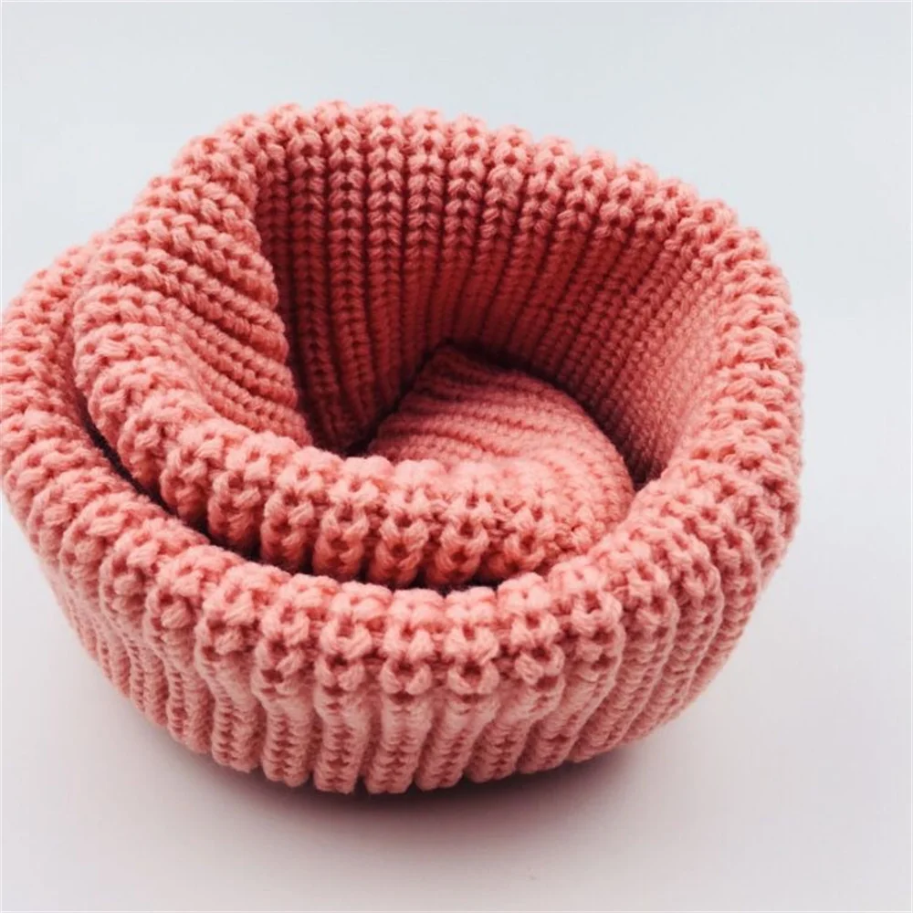 13 Colors Baby Knitted Scarf Solid Ruffle Neck Warmer Girls Kids Accessories Collar Circle Outdoor Winter Warm Scarves