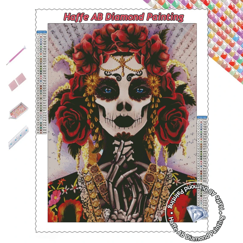 INCOK Skull Diamond Art Coasters Kit - 6 PCS DIY Sunflower Diamond Painting Coasters For Home Decor