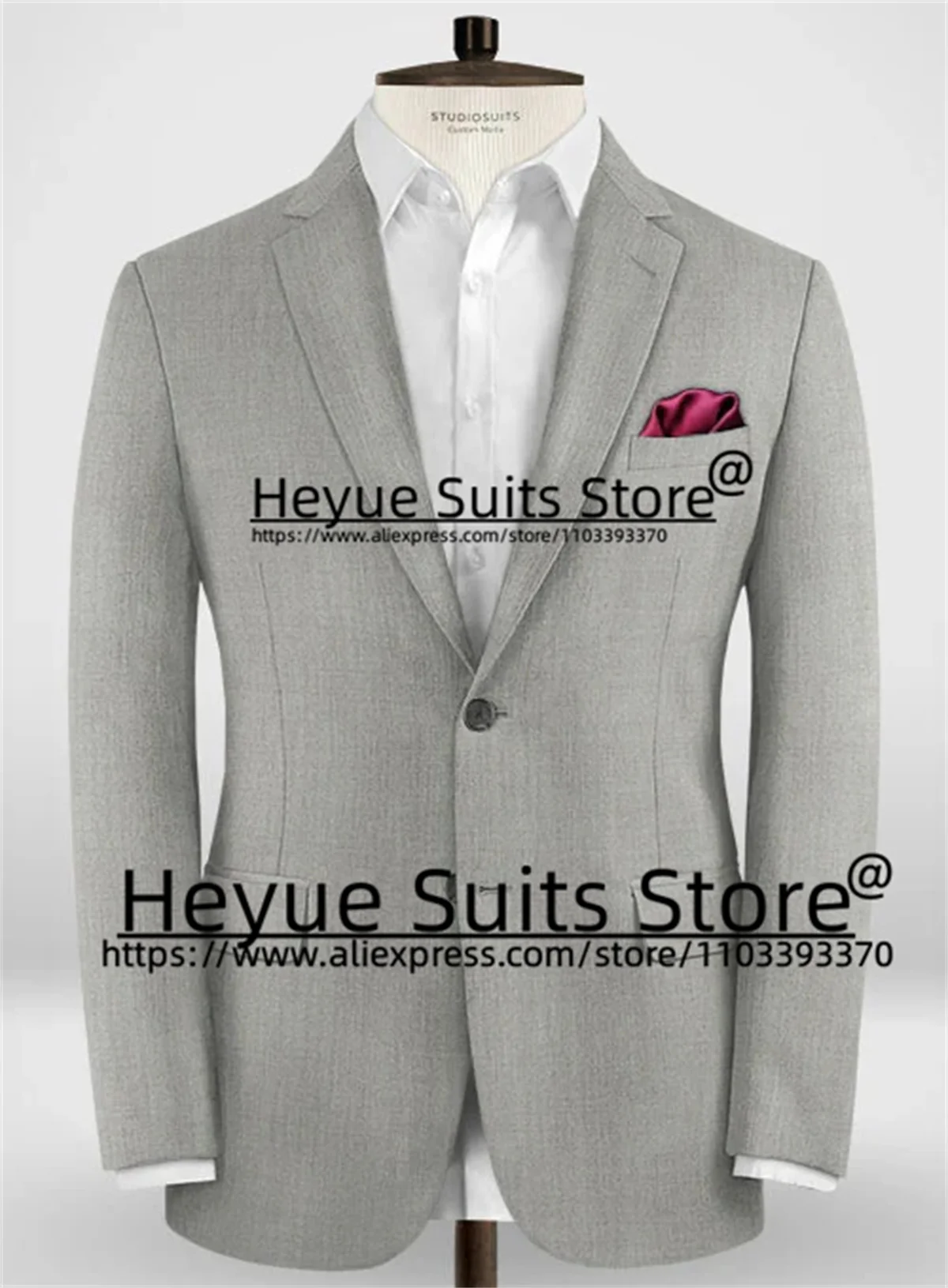 Luxuly Wedding Groom Formal Tuxedos Tailor Made (XS—6XL)Gray Elegant Party Prom High Qublity 3Pcs Sets terno masculinos completo