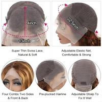 Perruque Lace Front Ombrée 30 Pouces, Cheveux Humains Brésiliens Blond Miel, 13x4 HD 4/27 Ondulée Profonde, Perruques Lace Frontal 13x6, Perruque 4x4 4