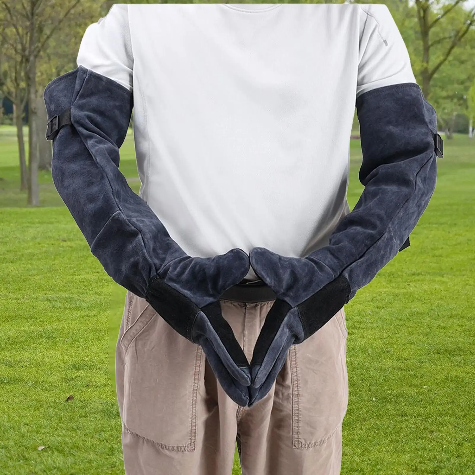 Cat Handling Gloves 23.6 Inch Multipurpose Pet Grooming Gloves Protective Sleeve For Reptile Snake Cat Dog Handling Livestock