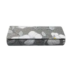 Elegant Embroidered Glasses Pouch - Portable, Multifunctional Case (Grey)