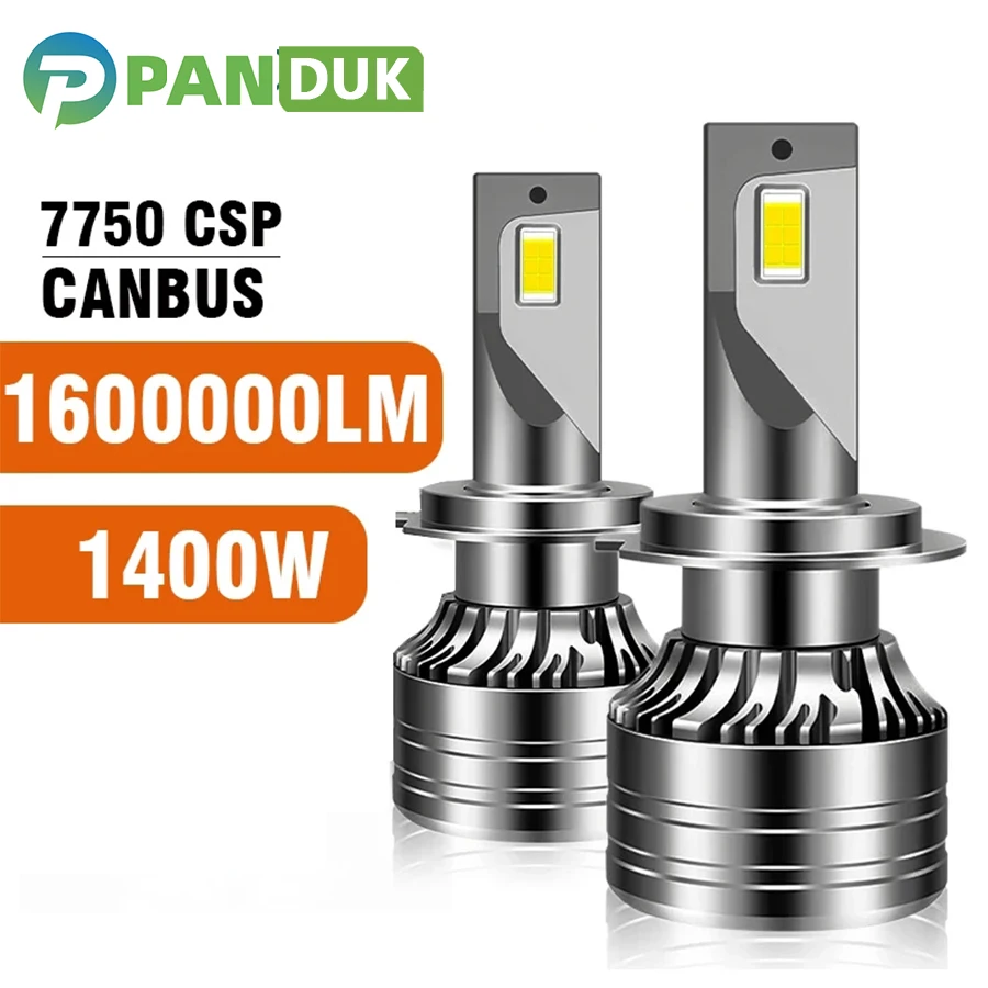 PANDUK 2PCS Car Lights H7 H4 1600000LM 1400W H1 9006 H11 9005 Super Bright LED Headlights High Low Beam Fog Light Bulb 6000K 12V