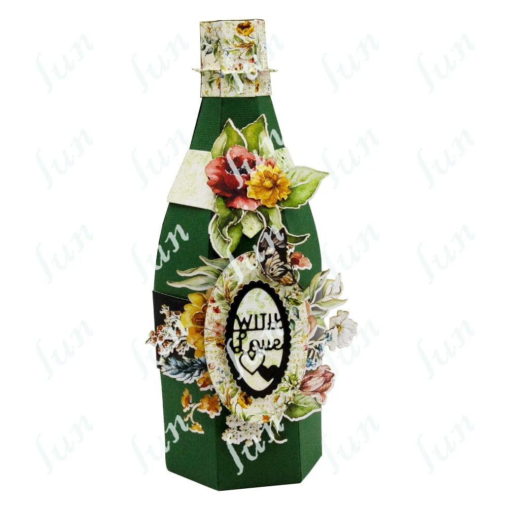 2022 새로운 다이 금형 마시는 시간 샴페인 병 다이 세트 스크랩북 재료 종이 만들기 컷 템플릿 수제