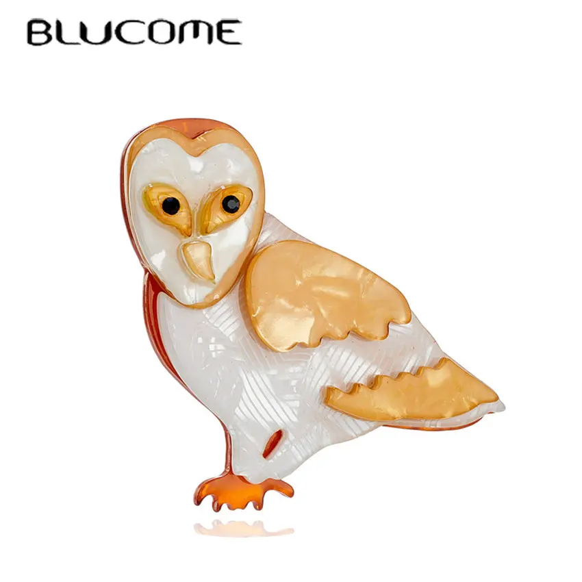 

Blucome New Design Cute Owl Acrylic Brooches Pins for Women Cartoon Animal Birds Brooch Badge Lapel Pin Fashion Party Jewelry