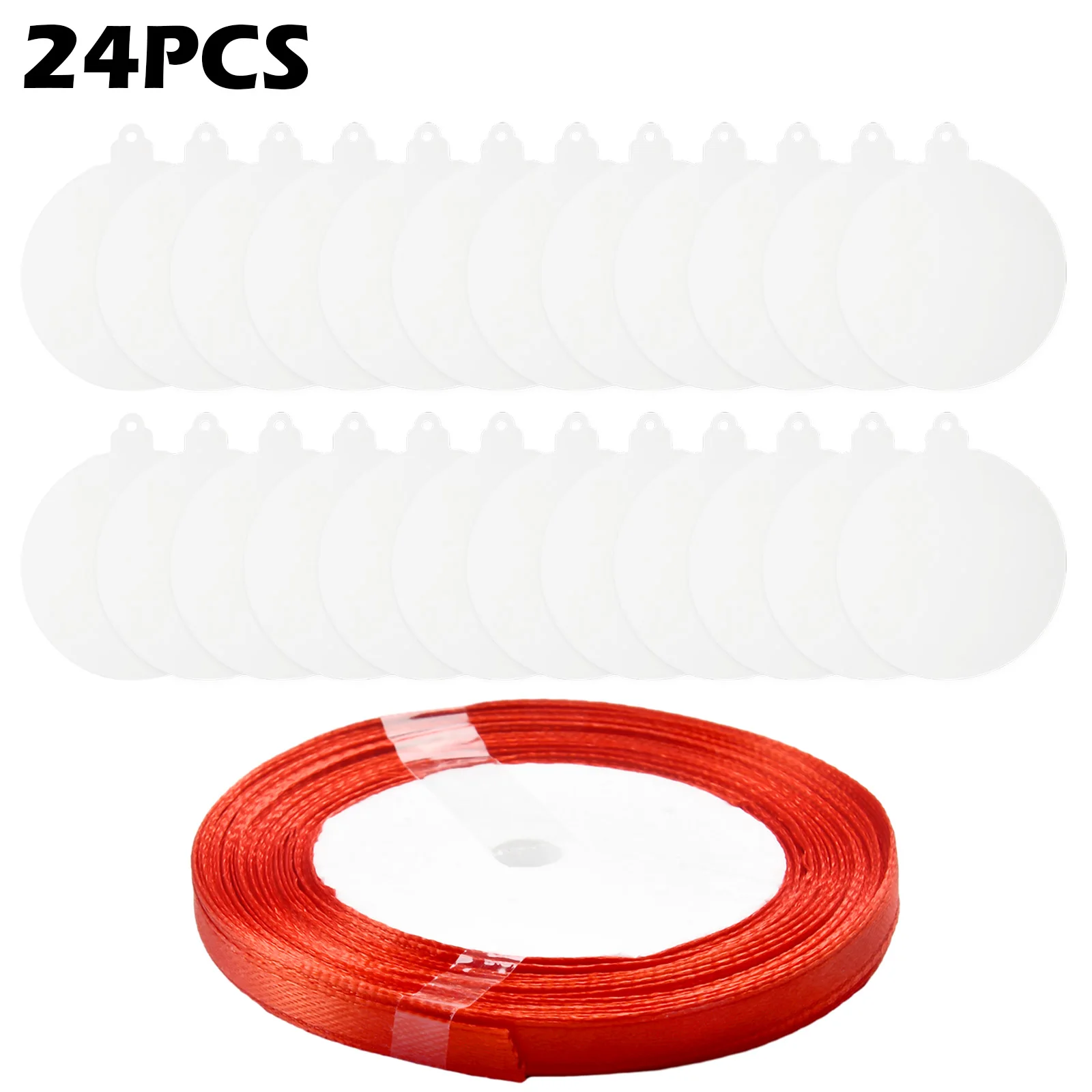 

24 шт. пустые прозрачные акриловые круглые шары, Рождественская фотография, подвесное украшение для елки 7,5 см