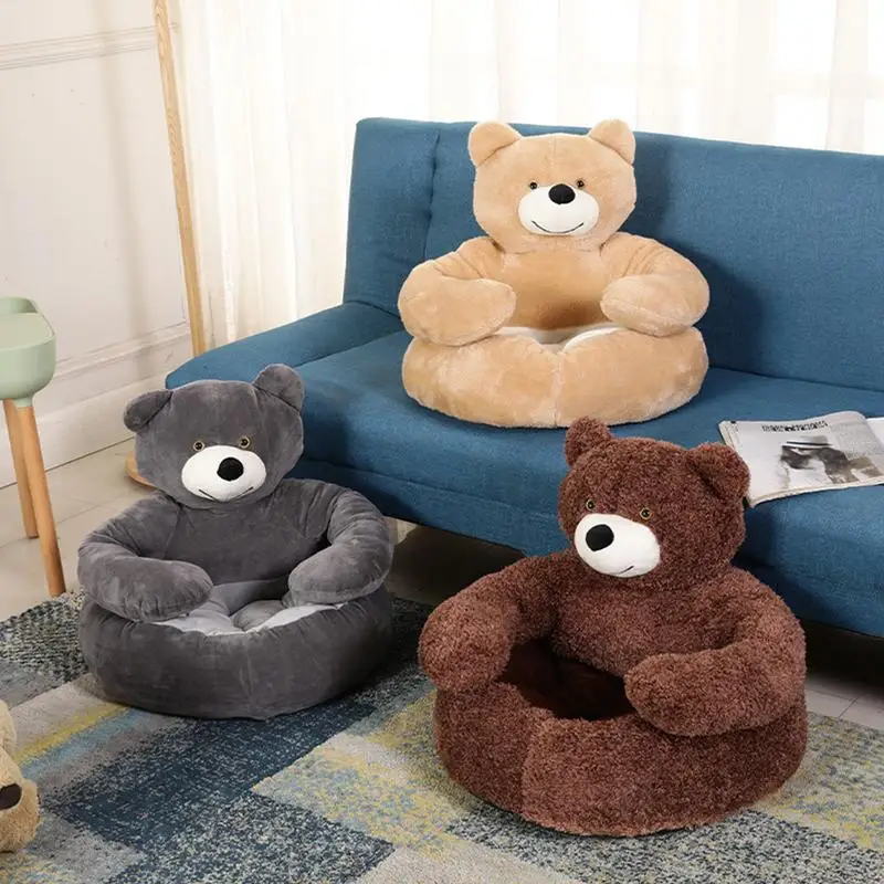 

Pet Dog Sofa Beds Bear Shaped Hug Cat Sleeping Mat Large Puppy Dogs Non-slip Bottom Pets Kennel Washable Cuddler Plush Basket