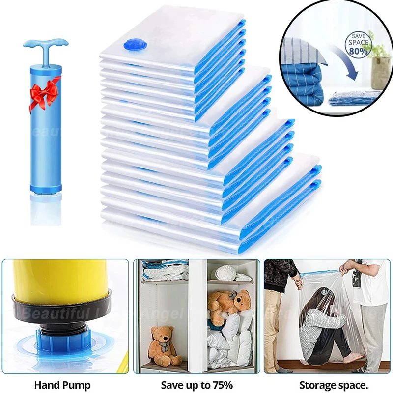 

1/5PCS Vacuum Storage Bags Vacuum Seal Bag Space Saving Bags for Comforters Clothes Pillow Bedding Blanket Packaging Storage