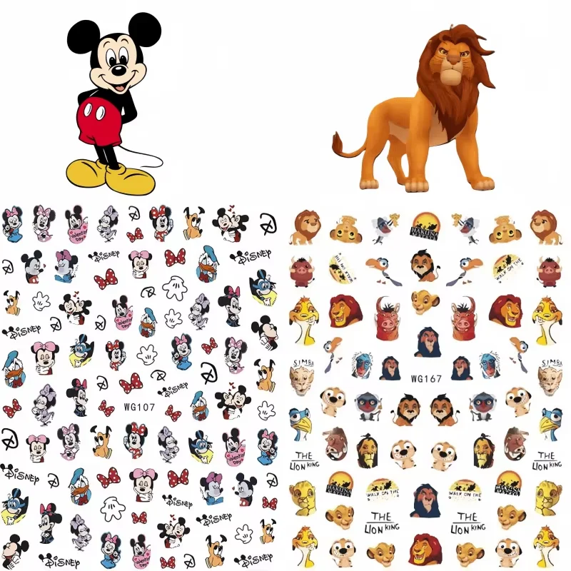 Stickers Ongles Disney Mickey Minnie Roi Lion - Nail Art Enfants