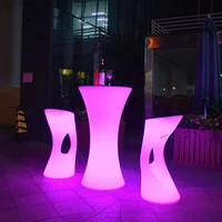 110CM LED Illuminated Round Cocktail Table Waterproof Bar Tables Plastic Coffee Table Commercial Furniture Supply 4