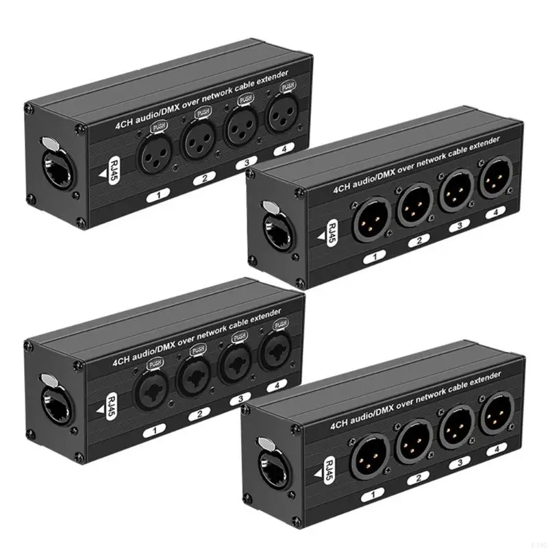 전문 무대 장비 및 조명 제어 F19E용 RJ45 이더넷 포트가 있는 4 채널 XLR 청각 확장기