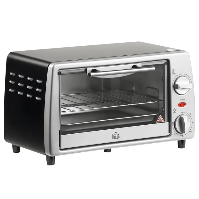 Homcom Four Électrique De Table 10 L 750W Température 230 ℃     36,5X26X22 cm Argent 1