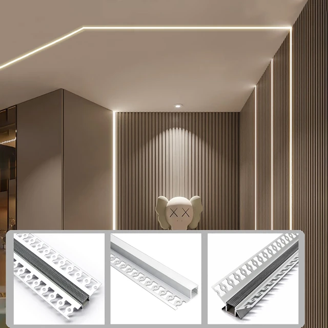 1M alluminio Led profilo incasso Led Bar Strip diffusore canale supporto  per soffitto decorazione parete luci lineari illuminazione indiretta -  AliExpress