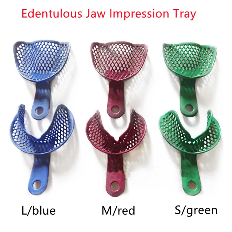 2pcs Dental Impression Trays Edentulous Jaw Impression Tray Oral
