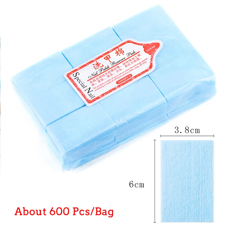 Nail Polish Remover Wipes Cleaning Lint Free Paper Pad Soak off Manicure tool