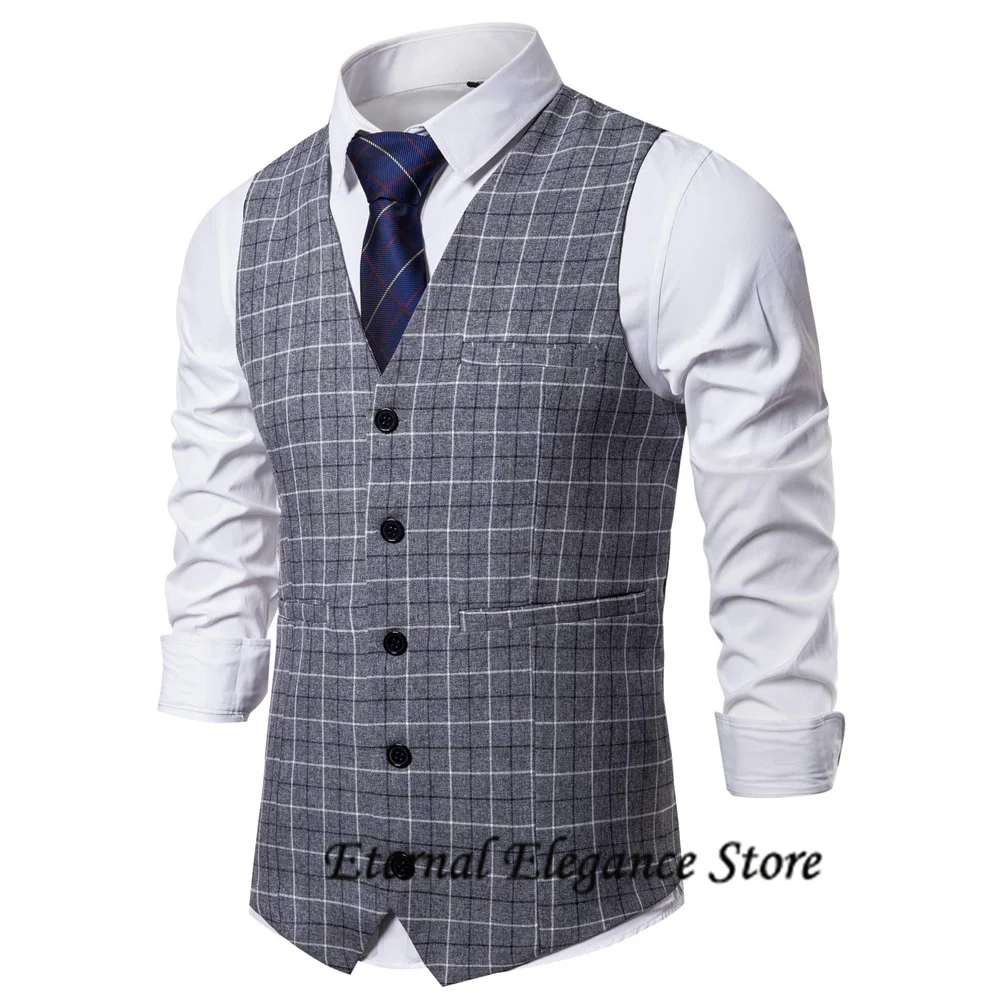 

Men's Vest Waistcoat Vest Gilet Formal Wedding Work Business Casual Spring Fall Pocket Polyester Chaleco Hombre Chaleco 조끼