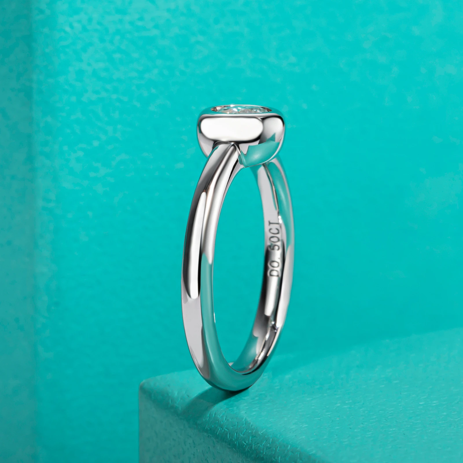 アクセサリー agnona AnuJewel 0.5ct D Color Moissanite Bezel Engagement Ring 925