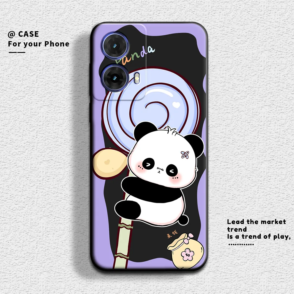 Adorable Panda Soft Silicone Cartoon Phone Case - Fashionable & Protective Back Cover