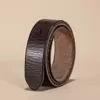 3.8cm Width Male Without Buckle Belts for Men Pin Buckle Hole Strap Cowskin Genuine Leather Strap Male No Buckle Belt for Men
