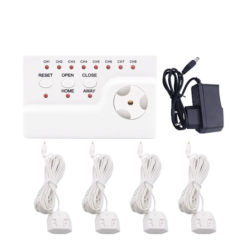 

Water Leakage Alarm Sensor Leaking Detector WLD-806 with 4pcs Water Sensor and 12V Adapter for Protection Against Water Leaks