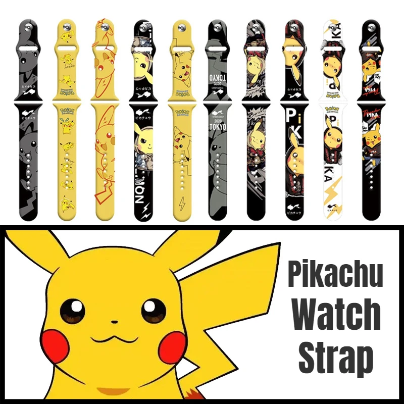 Cinturino Pokemon Pikachu Per Cinturino Apple Watch 44Mm 40Mm 42Mm 38Mm 44 45 Mm 3 4 5 6 Se Correa Cinturino Cinturino Iwatch 7 41Mm 45Mm