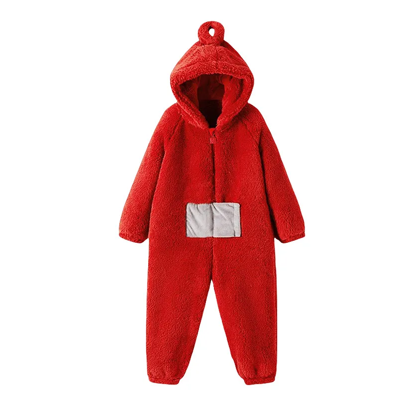 Laa-Laa Po Dipsy Tinky Winky Adult Cartoon Onesies Pajamas Thick Coral Velvet Loungewear Families Home Wear One-piece Jumpsuit