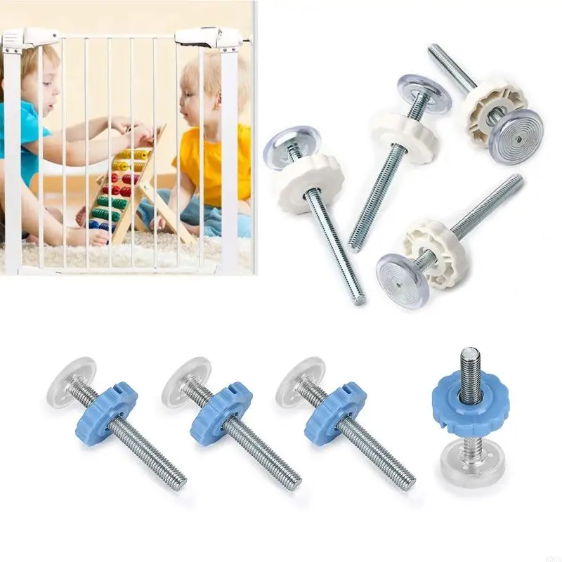 4pcs/pack Steel Screw Nut Staircase Fix Pets Baby Safety Sturdy Gate Bar Install Household Secure Accessory