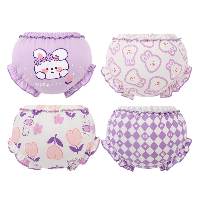 3 Piece/Lot Kids Cotton Panties Girl Baby Infant Newborn Fashion Solid Cute Bow Striped Dots Underpants for Children Gift baby cotton panties