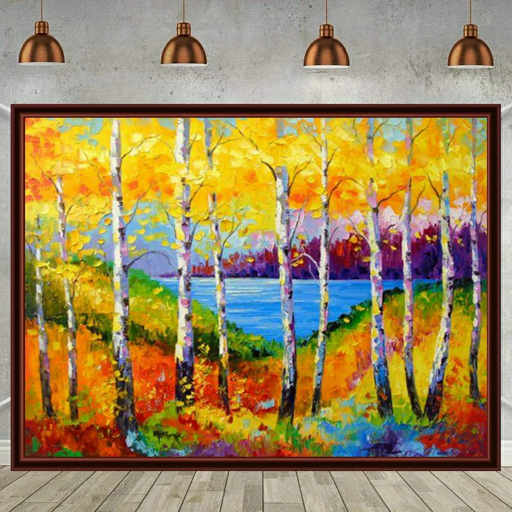 요정 먼지 AB 가을 숲 풍경 5D DIY 다이아몬드 그림 모자이크 아트 공예 자수 전체 드릴 크로스 스티치 홈 장식
