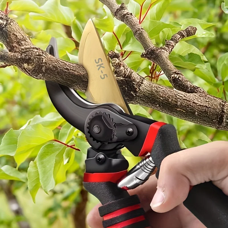 Professional 8.27 "Carbon steel Trimming scissors - sharp SK-5 blades with comfortable handles, durable for home gardens 2