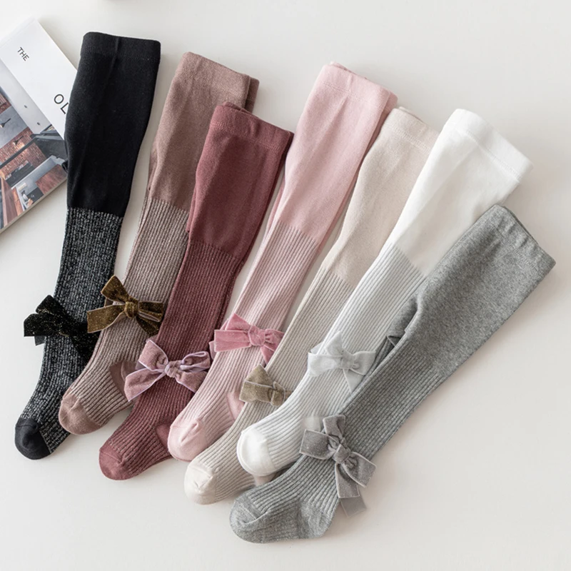 Girls pantyhose for baby girls elastic waist solid color