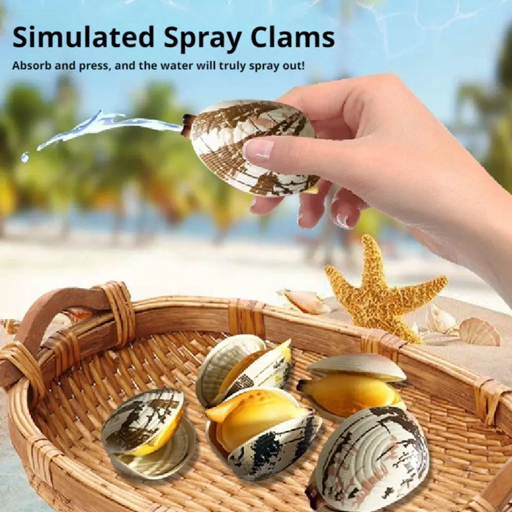 Water-spraying Clam Toys Tricky Water-absorbing Marine Shellfish Mini Water Guns Creative Small Gifts For Children On April Fool