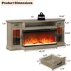 TV Stand for 80", Fireplace Entertainment Center with 40" Electric Fireplace with Drawers, TVs Stands 2