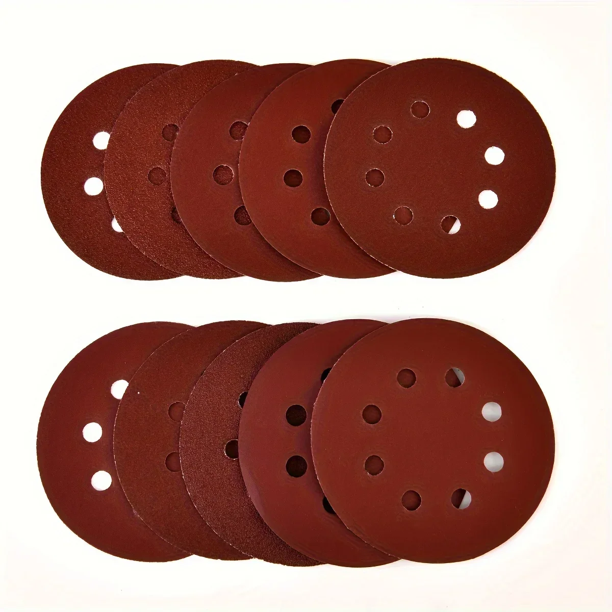 5 Inch 8-Hole Sanding Disc Set-200 Pieces Sandpaper 10 Grades Including 60, 80, 100, 120, 150, 180, 240, 320, 400, 600 Grit
