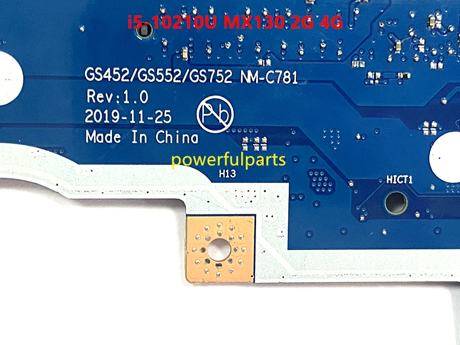 100% working for ideapad 3-15IML05 motherboard with I5-10210U cpu MX130_2G_4G 5B20S44238 GS452 NM-C781 tested ok budget pc motherboard