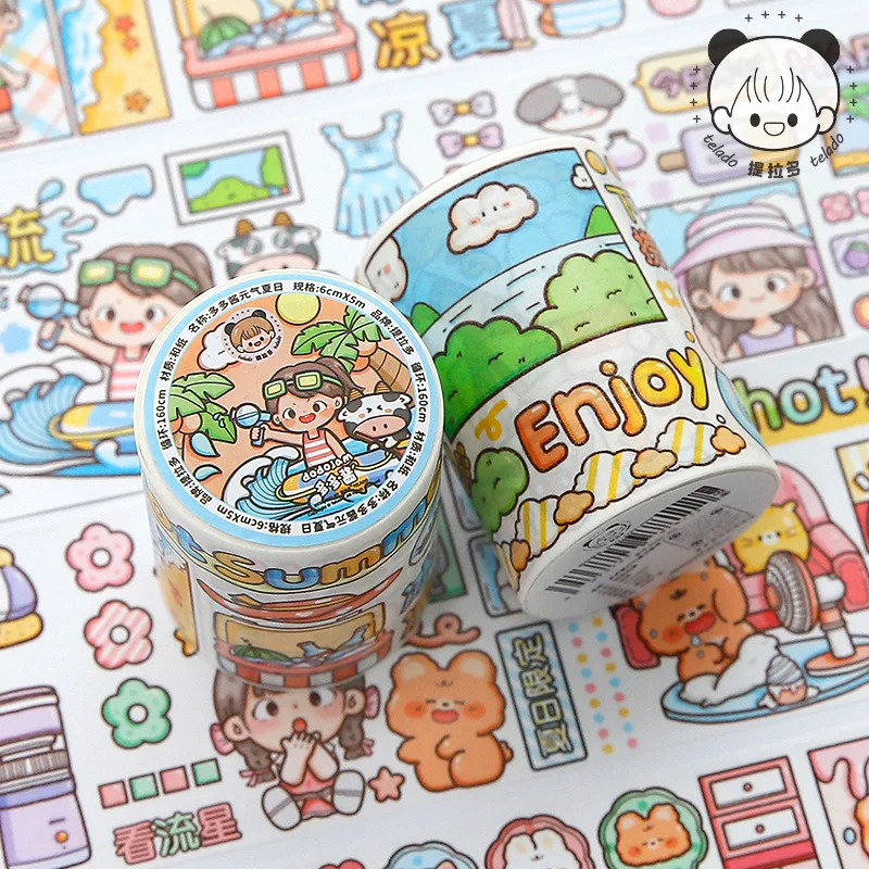 

1pcs/1lot Decorative Adhesive Tapes Yuanqi summer surfing Decorative Scrapbooking DIY Paper Japanese Stickers