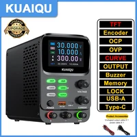 KUAIQU Lab Teste Curve DC Power Supply TFT 5-Digit Bench Voltage Regulator 30V 10A 5A 300W Adjustable OCP OVP Switching Source