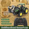 RC Farm Tractors Car 1/24 Radio Controlled Cars and Trucks 2.4G with Light Simulated Engineering Truck Model Toys for Children 4