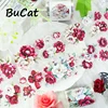 2m/Roll Laser Red Flower PET Washi Tape Pretty Flower Transparent Roll Stickers Decorative Tape For Scrapbooking Journaling 1