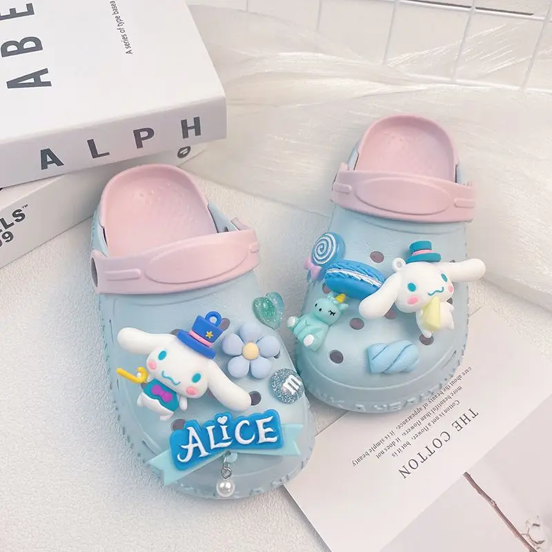 

Шлепанцы Sanrio Cinnamoroll женские, милые Мультяшные сандалии для пляжа, сланцы, летняя обувь для сада