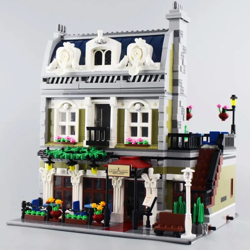 

15010 City Street View Model Set Parisian Restaurant Apartment Building Blocks 2418pcs Bricks Compatible Toys Gift 10243